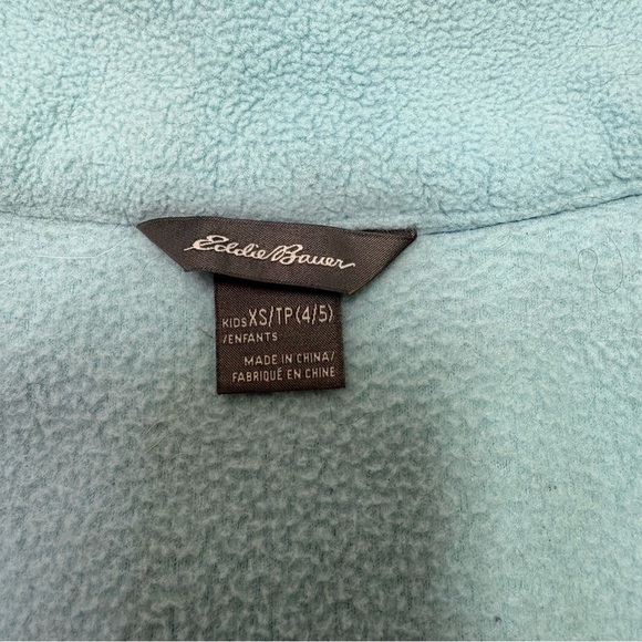 3/$30 Eddie Bauer Girl XS Light Blue Fleece Full Zip Jacket Coat Sweater Warm - Picture 6 of 7